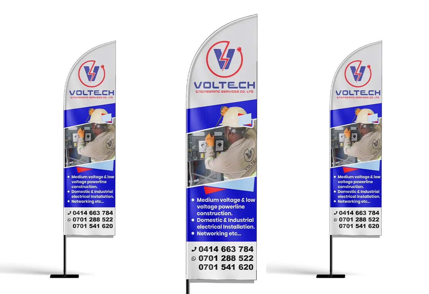 Feather Shape Tear Drop Banners by Kamog Artistry (U) Ltd