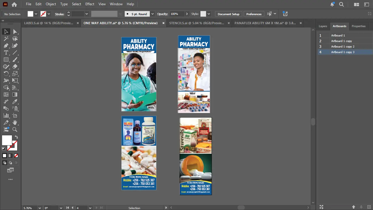 One way vision glass sticker artwork for Ability Pharmacy