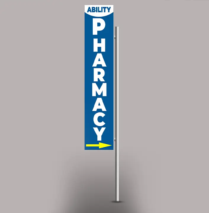 Directional light box road signage for Ability Pharmacy