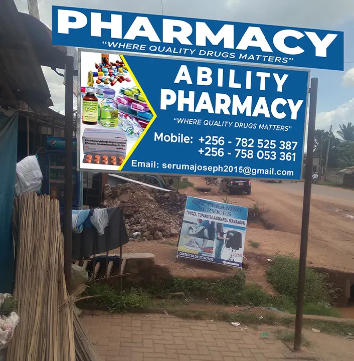 Outdoor light box signage and storefront branding for Ability Pharmacy