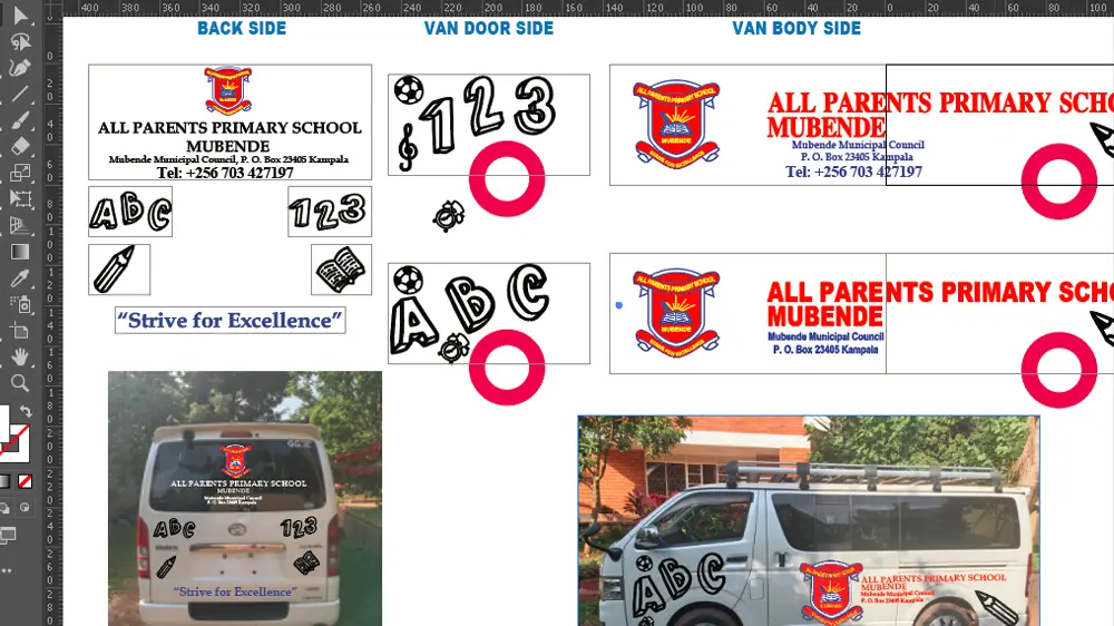 School van branding mockup and graphics visualization