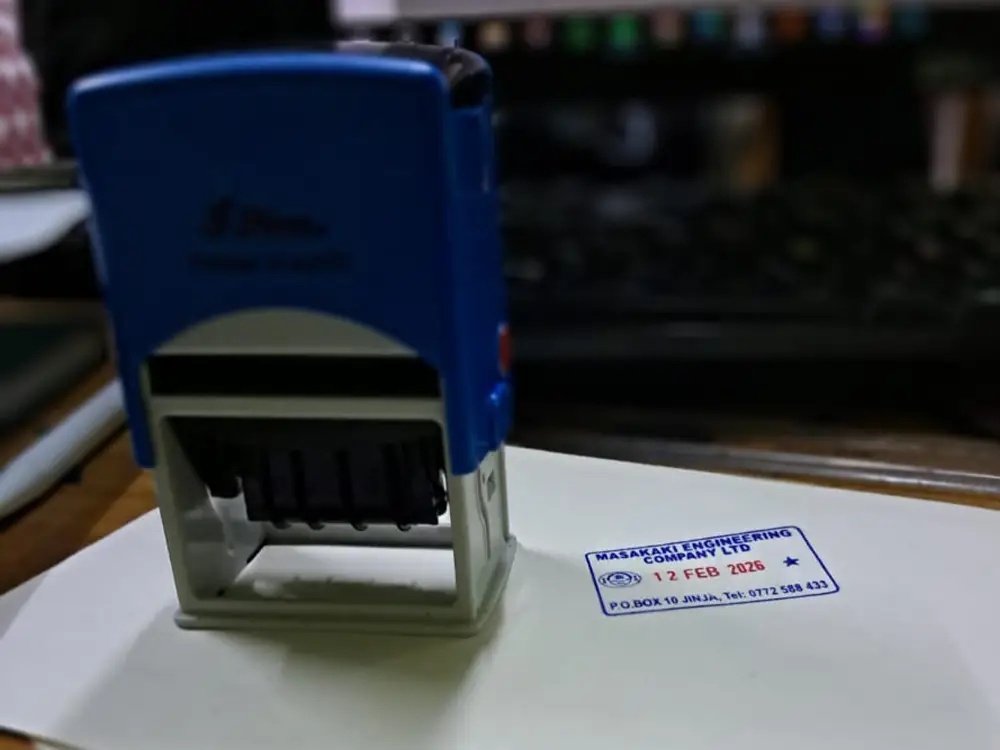 Finished company stamp from Masakaki Engineering company branding case study by Kamog Artistry (U) Ltd