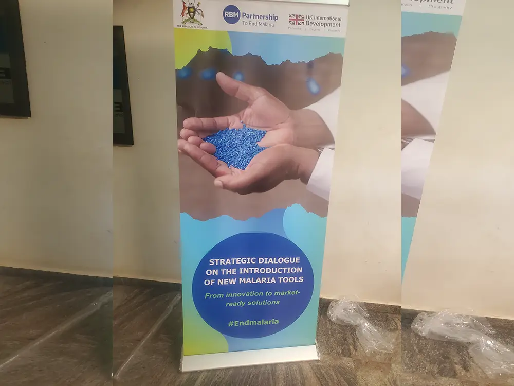 Conference display ready for professional use from RBM Partnership to End Malaria event branding case study by Kamog Artistry (U) Ltd