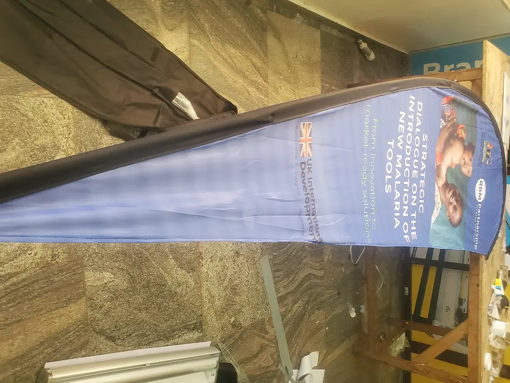 Outdoor-style banner ready for event branding from RBM Partnership to End Malaria event branding case study by Kamog Artistry (U) Ltd