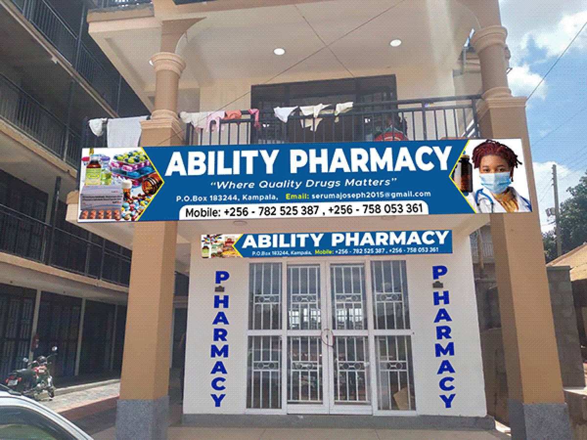 Ability Pharmacy branch branding signage and installation (multi-branch consistency for visibility and navigation)