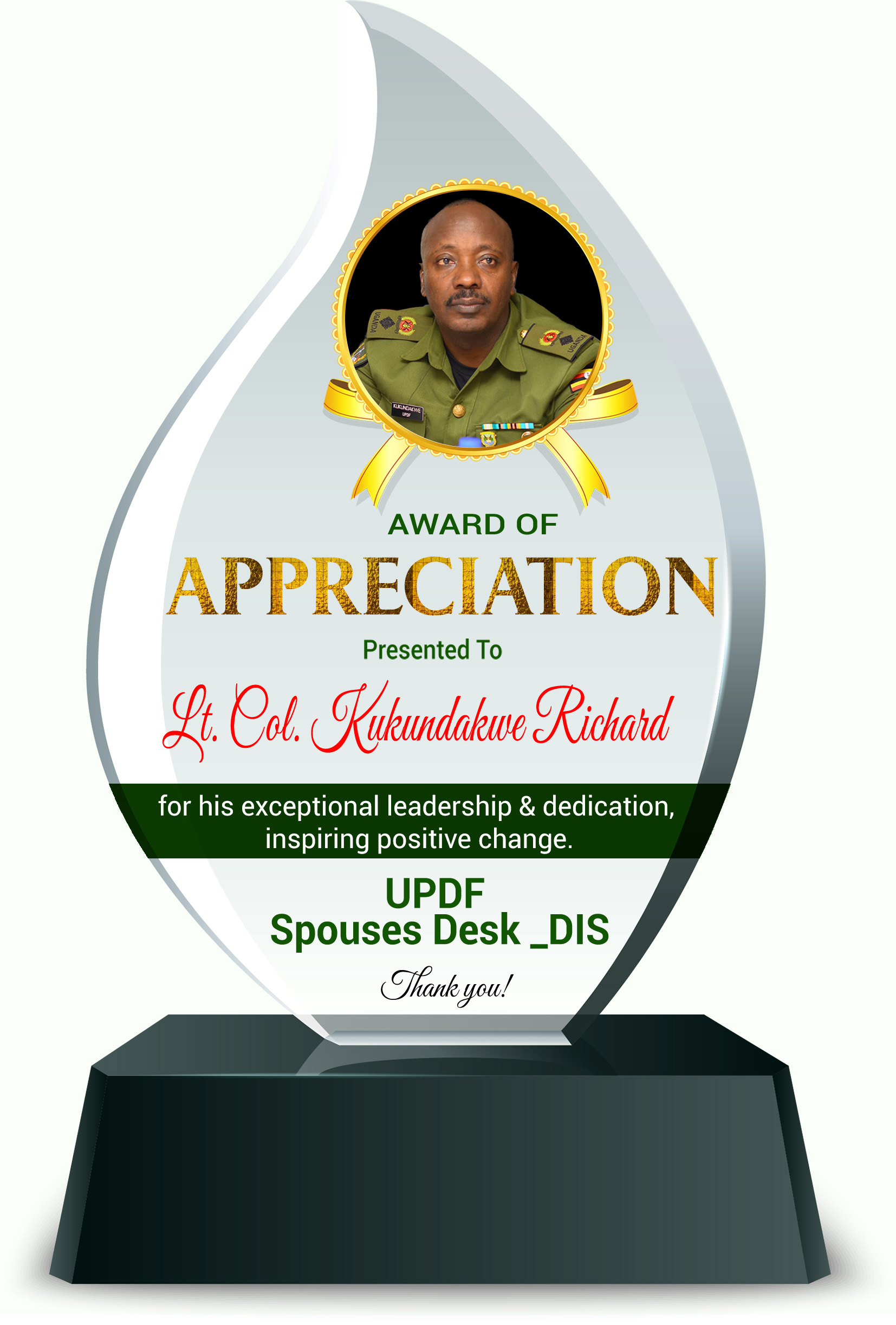 MODVA UPDF spouses desk branding and labels in Mbuya Kampala (labels, awards and branded items)