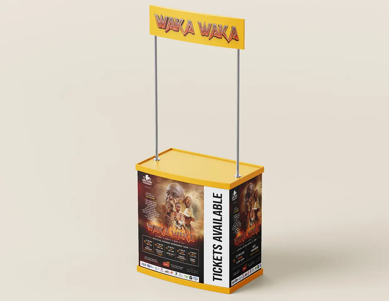 Numax Cinema Waka Waka movie ticket sales counter mockup