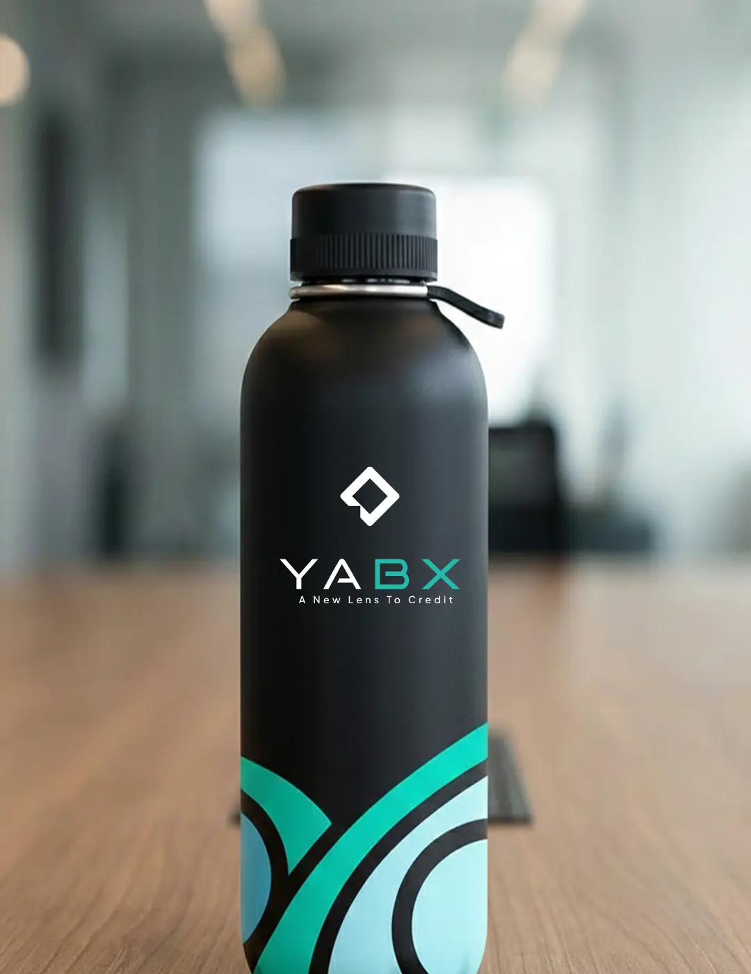 Branded corporate water bottle custom merchandise design for YABX by Kamog Artistry (U) Ltd