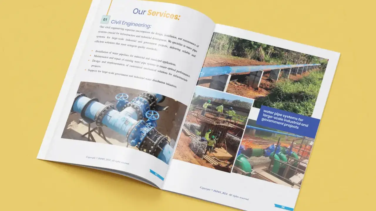 Folded brochure printing example in Kampala showing organized service and product presentation for business marketing