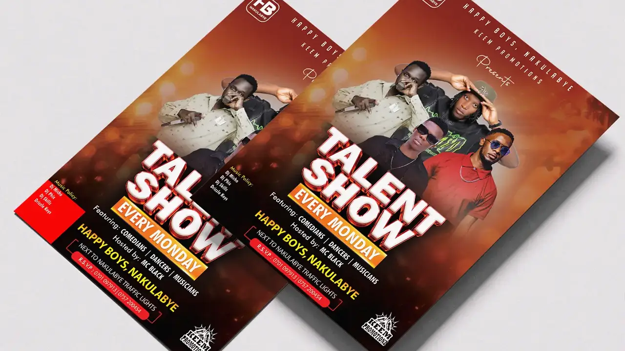 Single-sheet flyer printing example in Kampala showing quick promotional layout for events, offers and fast campaigns