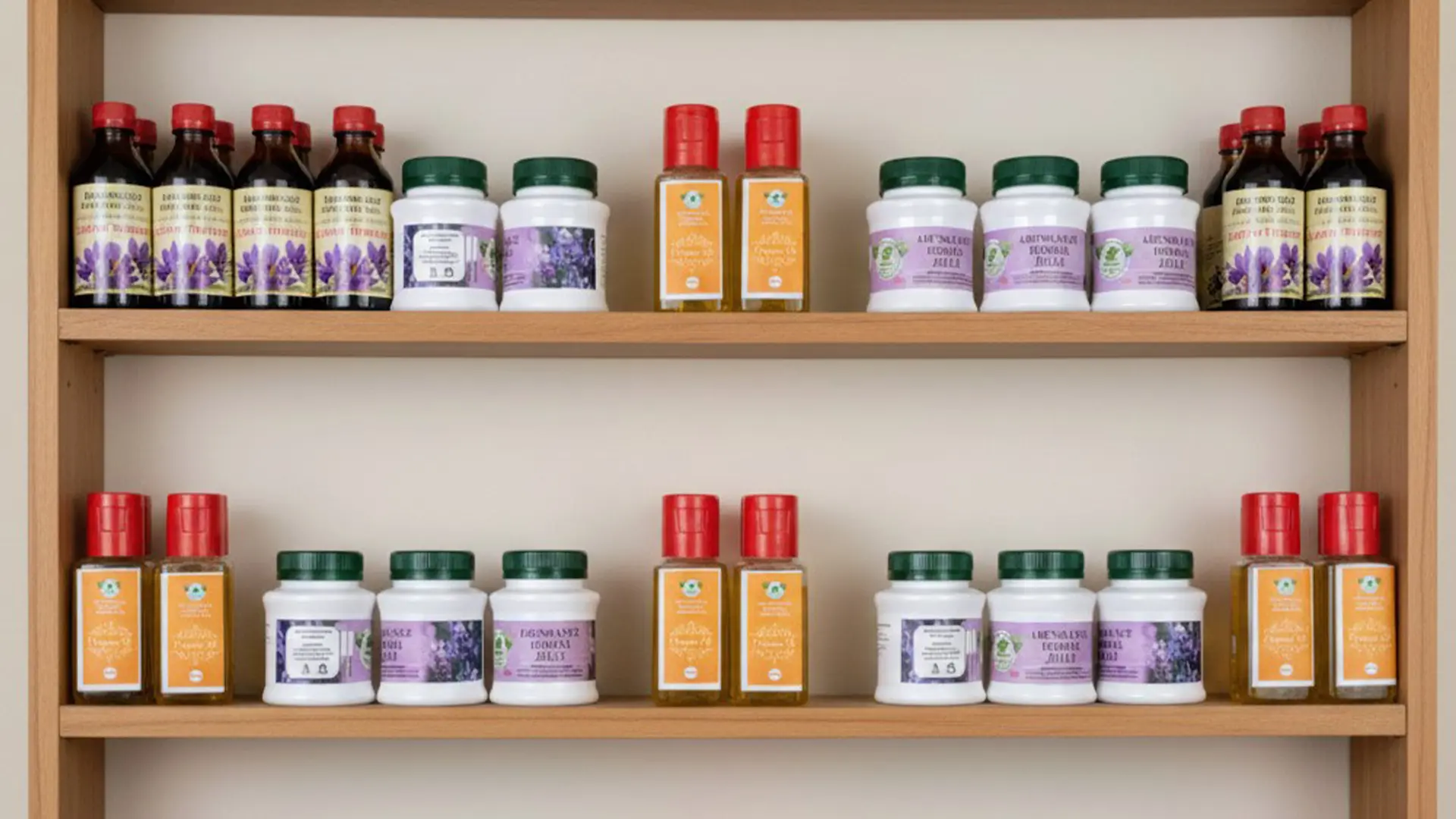 Herbal product logo applied consistently across multiple packaging variants.