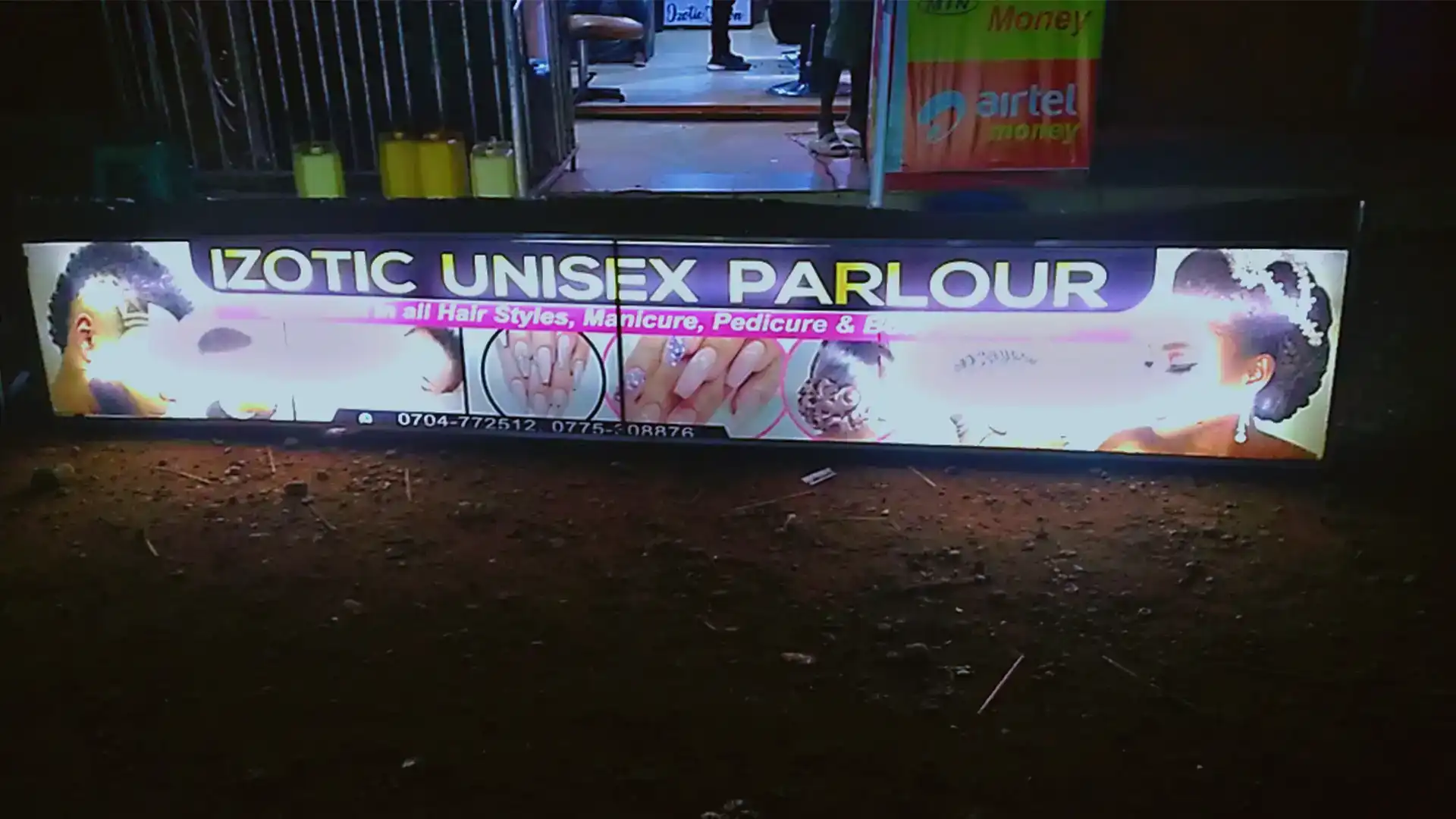 Backlit banner printing in Kampala for lightbox visibility at night.
