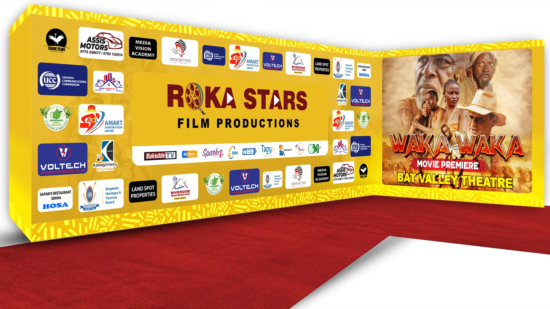 Event backdrop banner printed and finished for stage display in Kampala.