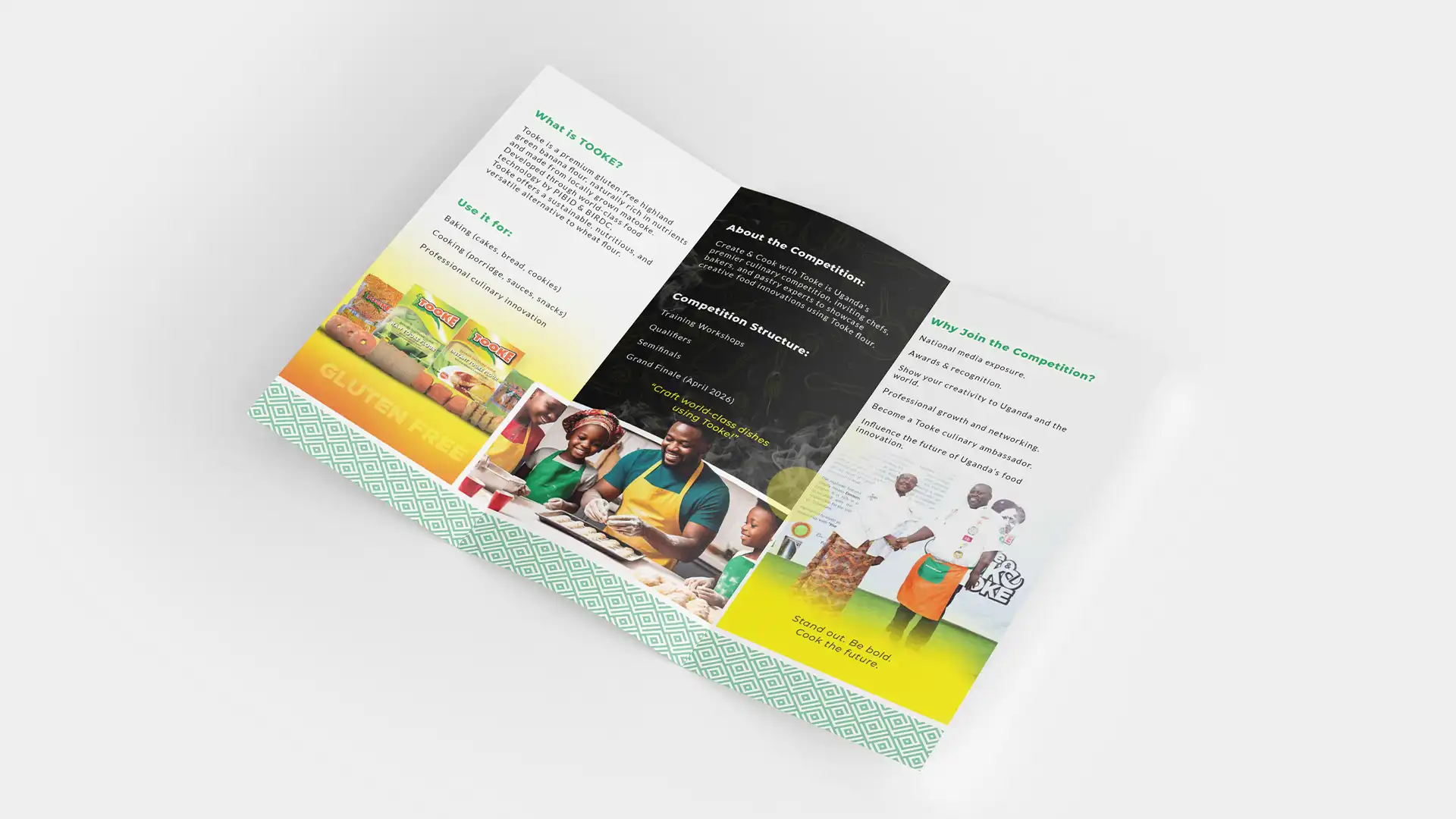 Tri-fold brochure printing in Kampala with accurate panel alignment and sharp text.