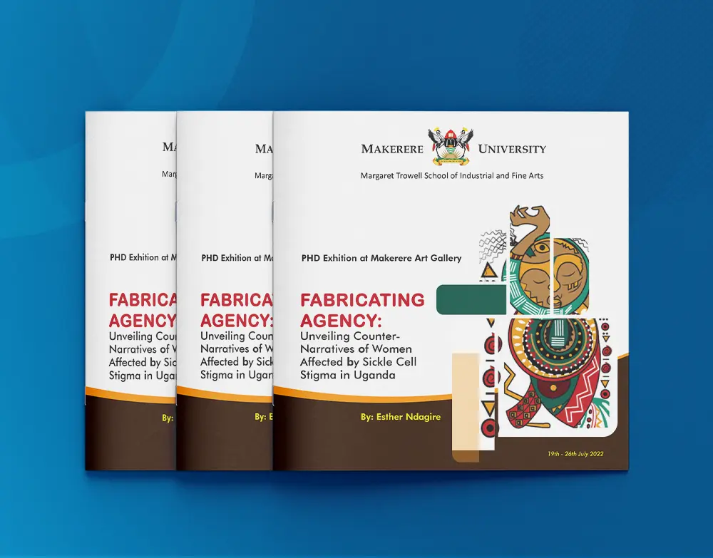 Multiple bound catalogue copies printed in Kampala for academic, corporate or exhibition distribution