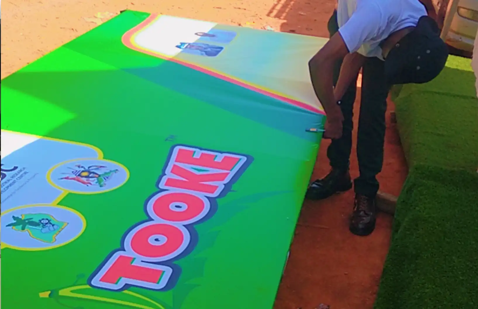 Wall graphics printing for office or retail branding in Kampala.